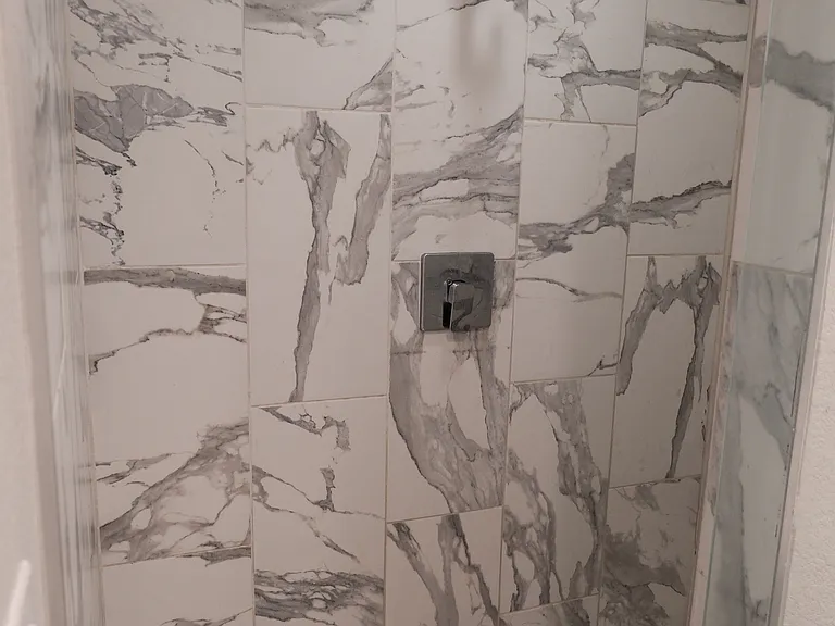 High end shower in the master bedroom