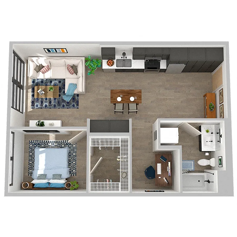 Floor plan 1x1D-1M MFTE