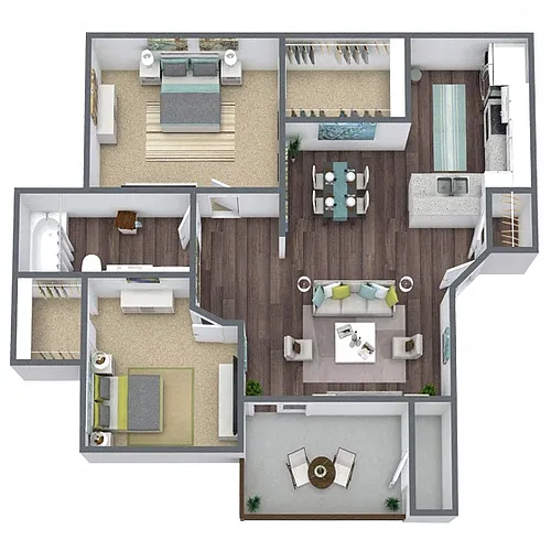 Floor plan B1: 2 Bed 1 Bath