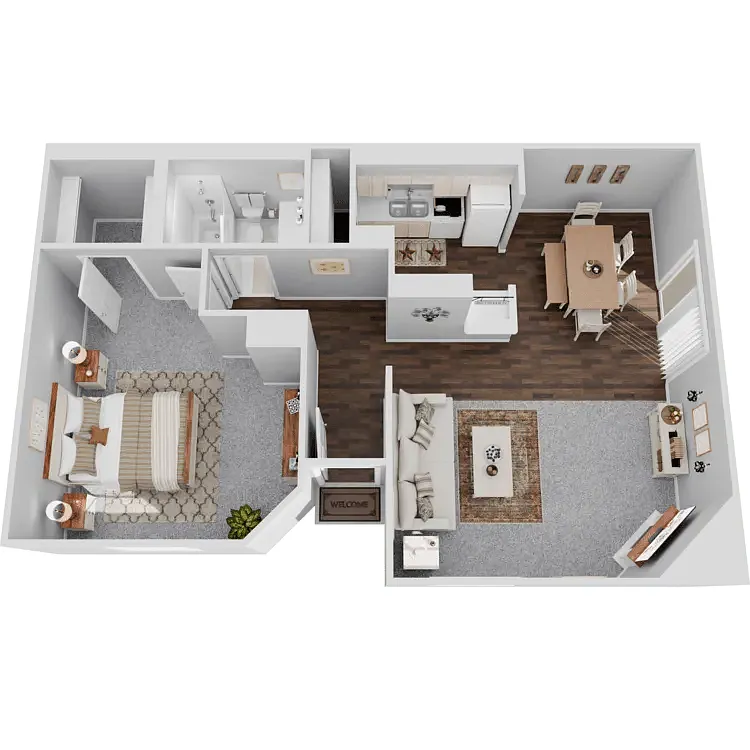 Floor plan 1 bedroom 1 bath