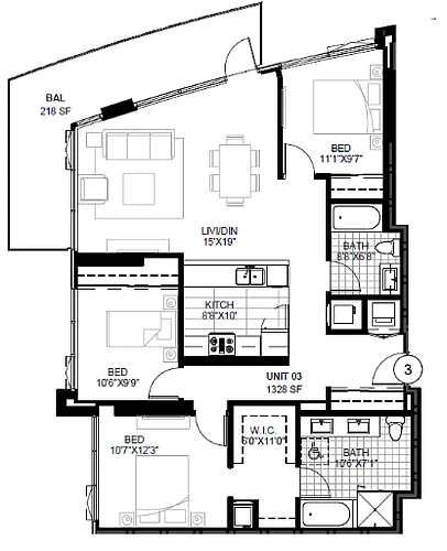 Floor plan SPIRE 3B