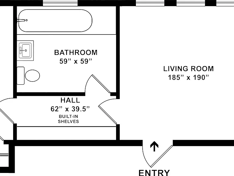 2D Rendering of 1-Bedroom Floor Plan 2D Rendering of 1-Bedroom Floor Plan