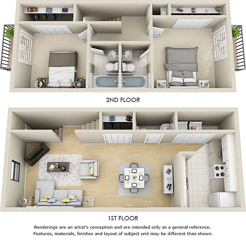 Floor plan Parkside II Townhouse