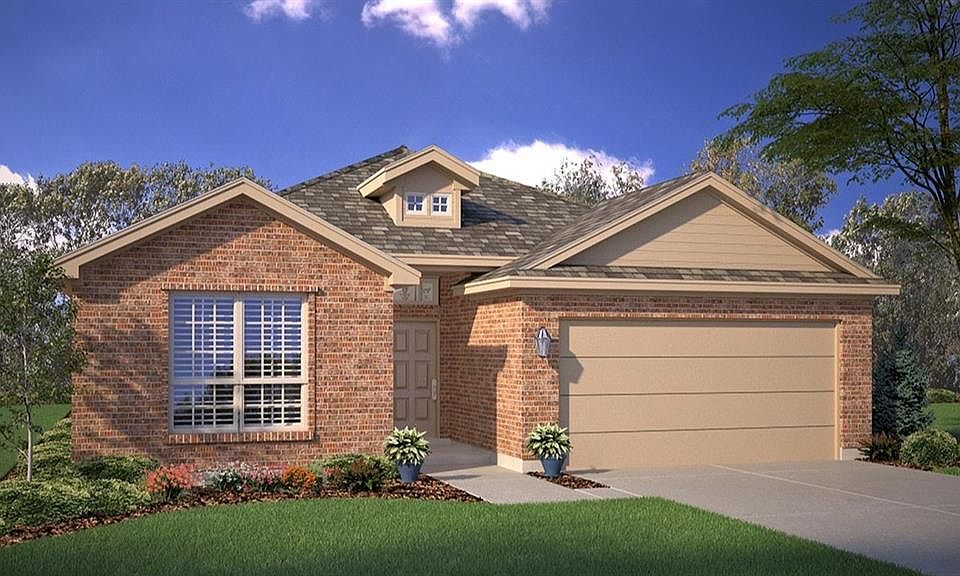 Front Elevation - D.R. Horton''s OxfordFloorplan Elevation B- All Home and community information, including pricing, included features, terms, availability and amenities, are subject to change at any time without notice or obligation. All Drawings, pictures, photographs, video, square footages, floor plans, elevations, features, colors and sizes are approximate for illustration purposes only and will vary from the homes as built.
