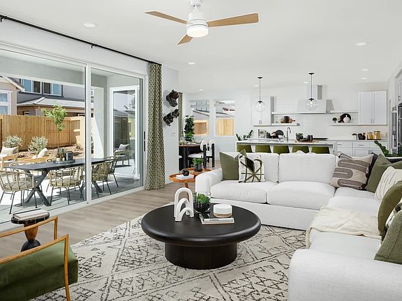 Great room with sliding door