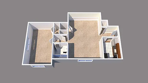 Floor plan 1 Bed 1 Bath