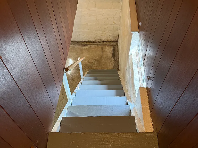 Basement steps, access from kitchen.
