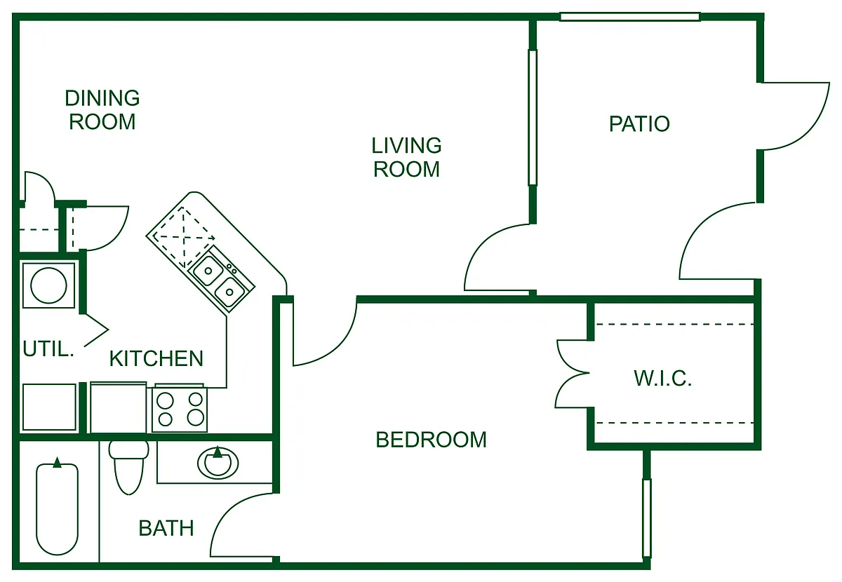 Floor plan One Bedroom One Bathroom-A 60