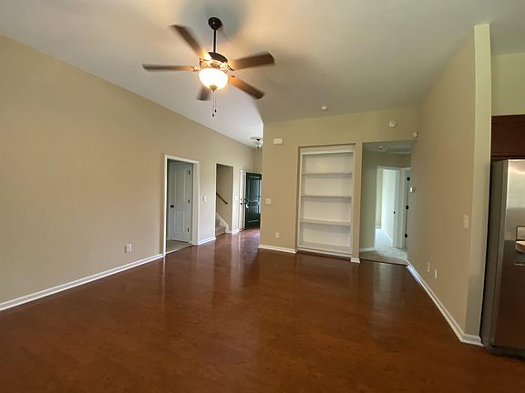 Living room with built in shelving