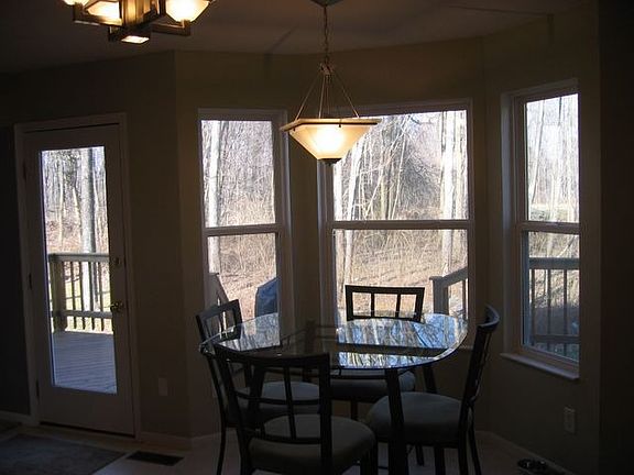 In the kitching, looking out to deck