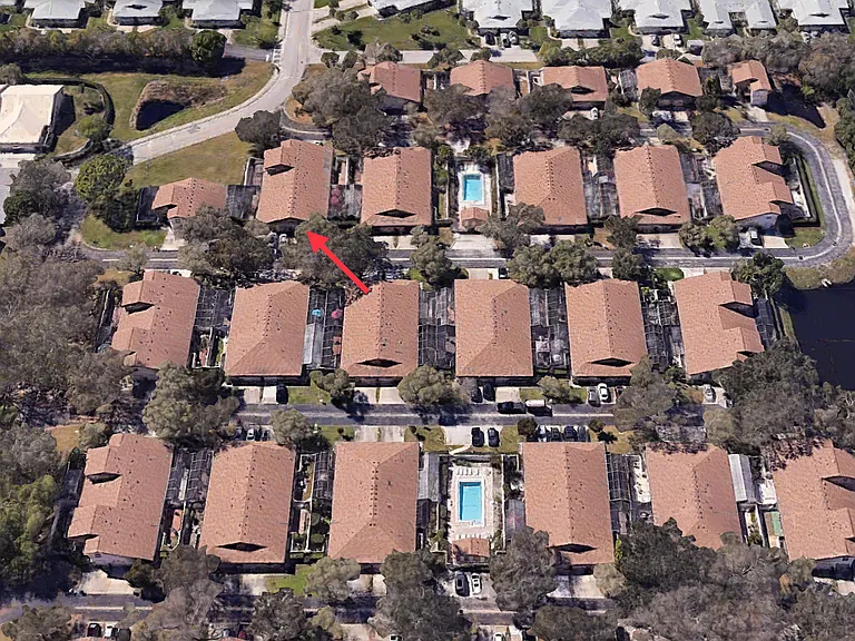 Location of property. 2 villas from community heated pool.
