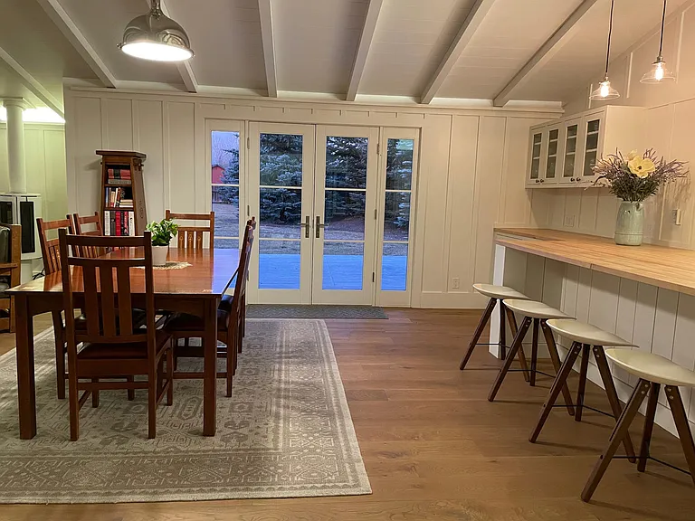 Dining and french-doors to north deck