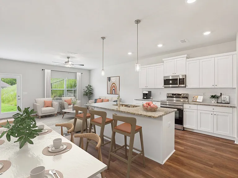 A refined living area offering a graceful view of the home's living and dining space