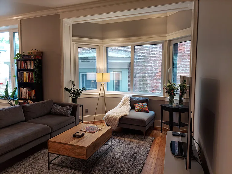 Living room area furnished.