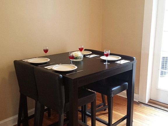 Dining area in contemporary open floor plan