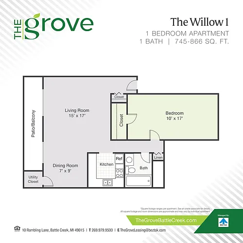 Floor plan The Willow 1 - Renovated