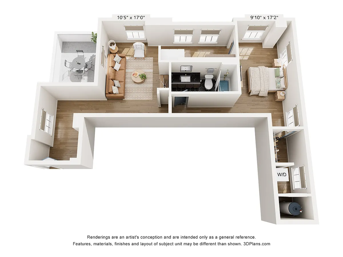 Floor plan 1BR TYPE Q