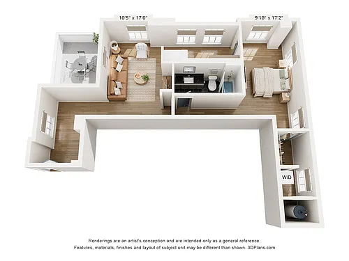 Floor plan 1BR TYPE Q