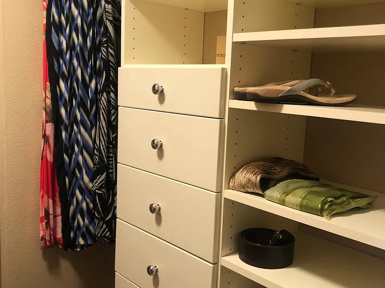 Master Closet #1 storage shelves