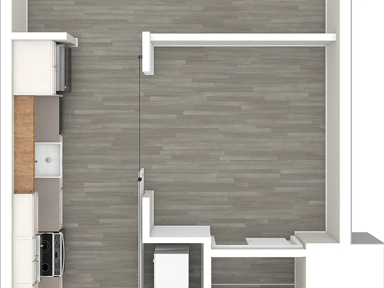 3D Floor Plan 1x1 E, F 3D Floor Plan 1x1 E, F