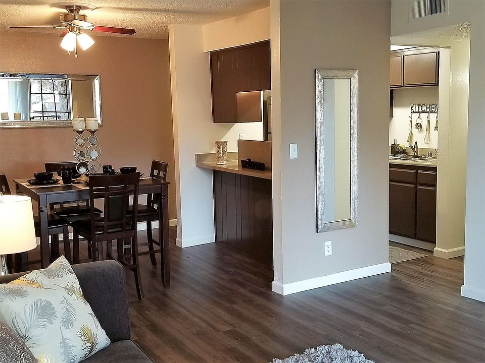 Open concept living and dining space.