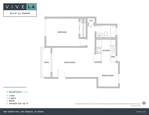 Floor plan 1 Bed / 1 Bath