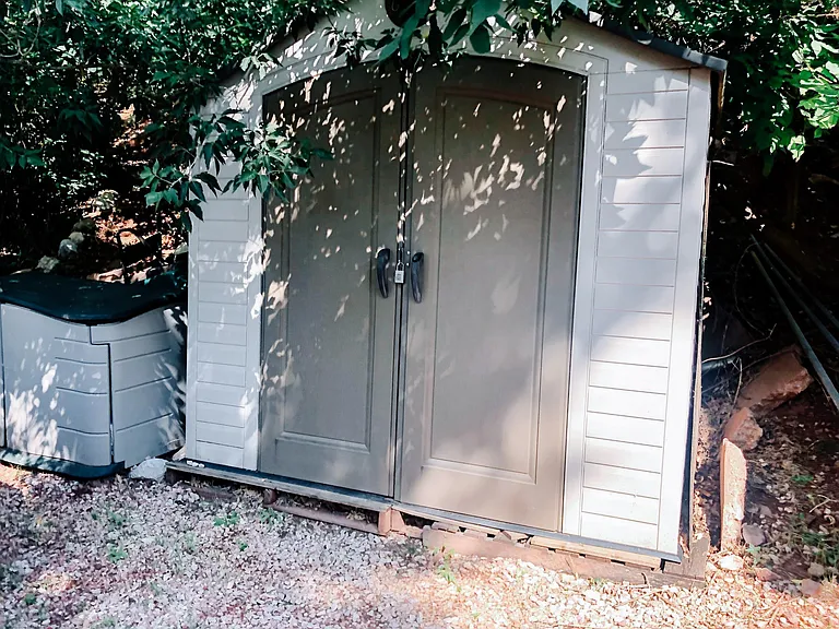 Storage shed (included)
