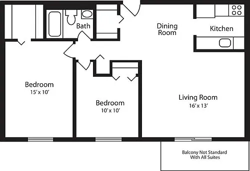 Floor plan Hummingbird 2 Bedrooms