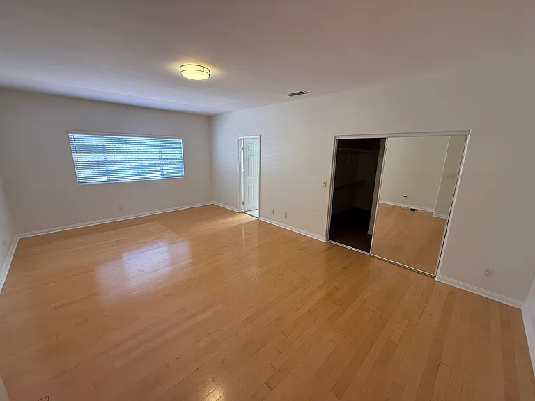 large master bedroom with walk-in closet