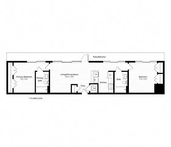 Floor plan 2 Bed - 2 Bath | b15 - Weiler