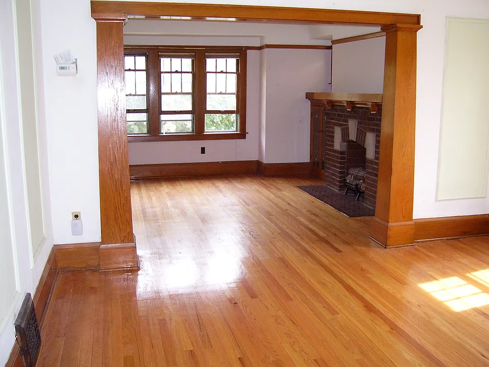 Dining Room to living room. Hardwood floors throughout