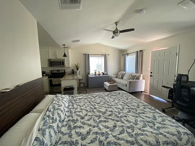 Furniture not included. Studio is rented unfurnished.