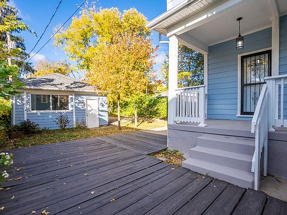 Back porch, decking & garage