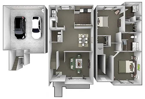 Floor plan th-C1 (Olive)