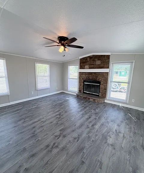 Large living room with fireplace!