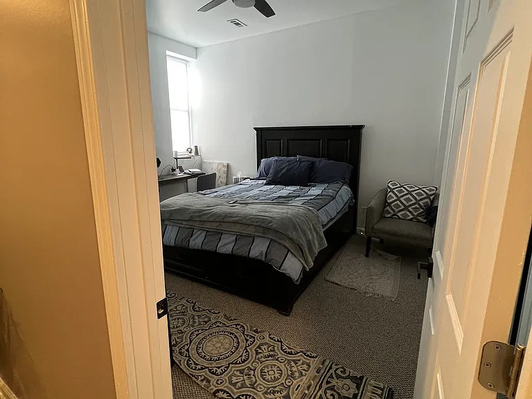 Primary Bedroom, mater bathroom, desk TV