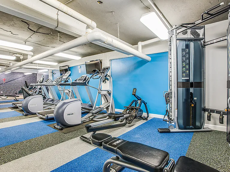 Fitness center with treadmills and elliptical machines