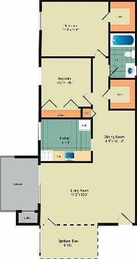 2 Bedroom and Den Floorpl