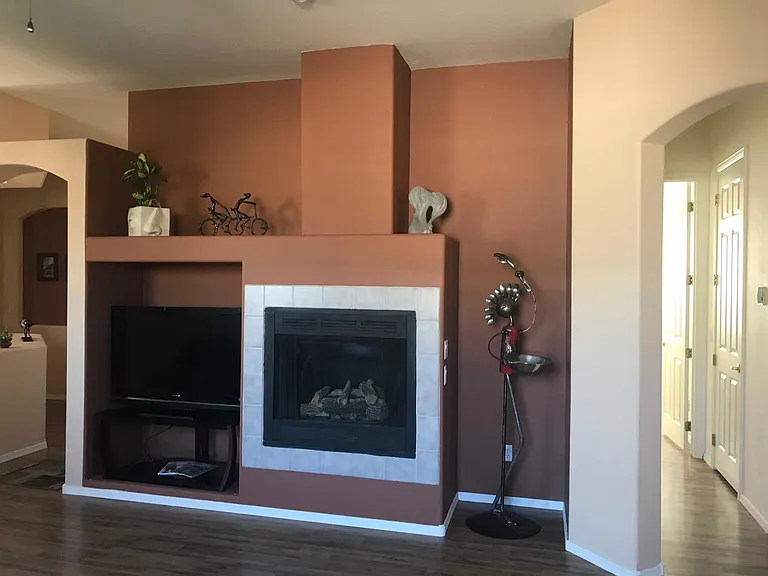 Living room fireplace