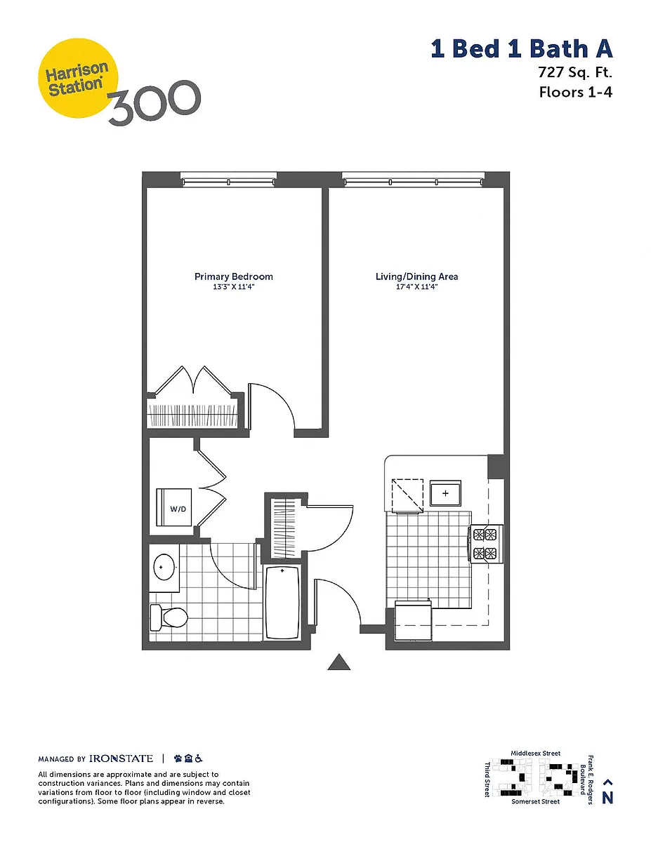 Floor plan 1 Bed 1 Bath A