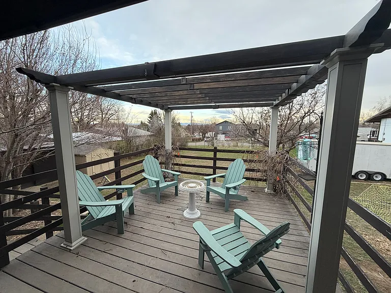 Rear deck patio during winter