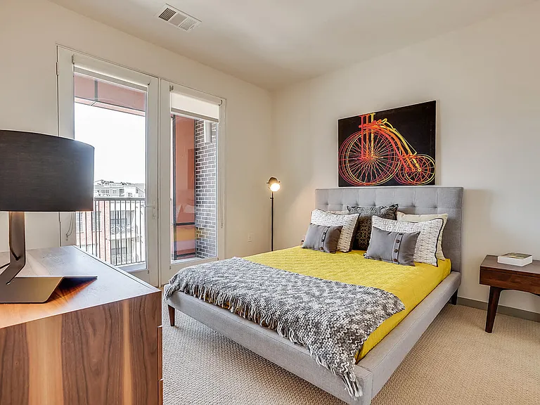 Nine-foot ceiling heights and oversized windows maximizing natural light
