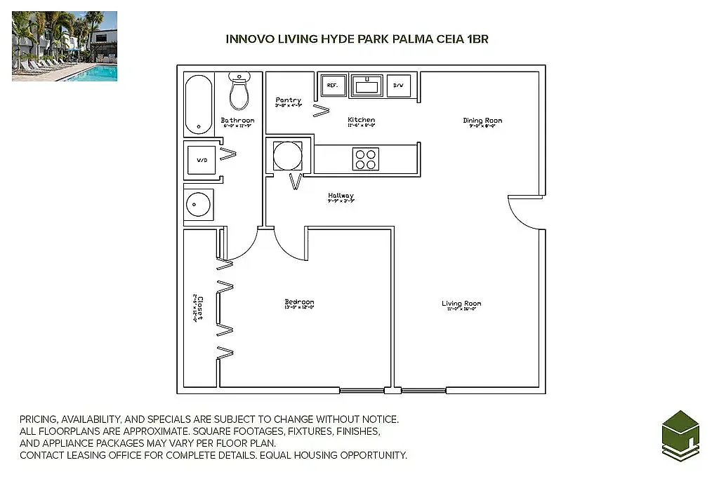 Floor plan Palma Ceia 1 Bed