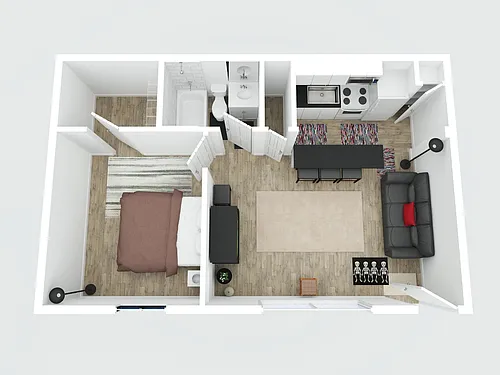 Floor plan 1 Bedroom 1 Bath