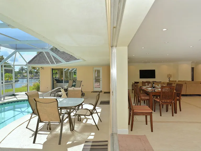 Tropical living with combined inside and outside living spaces