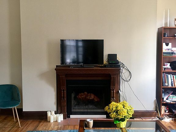 Large Living Room--fireplace and high ceiling with detailing