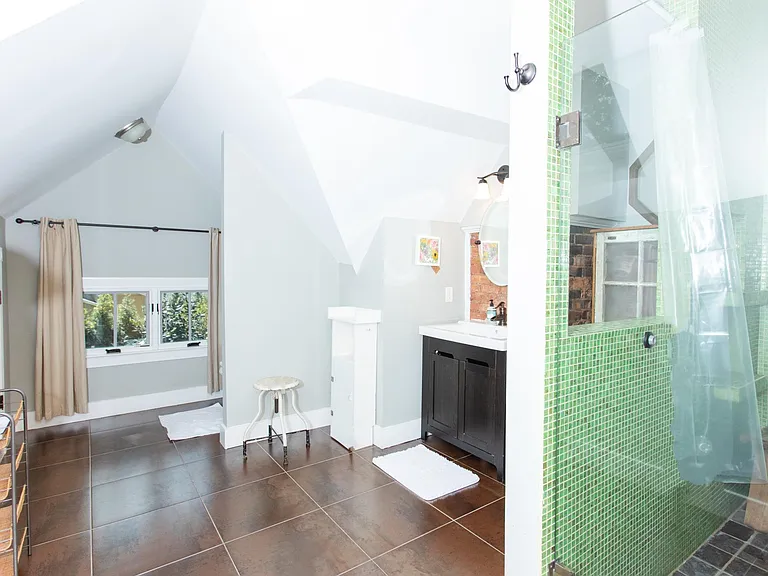 Primary bath with large walk-in shower