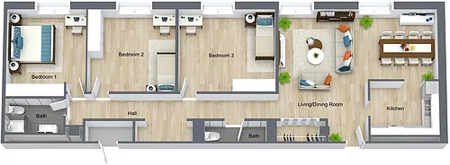 Floor plan 3 Bedroom Bonus