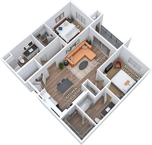 Floor plan B1 Two Bedroom