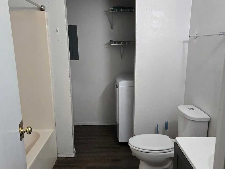Bathroom into utility area
